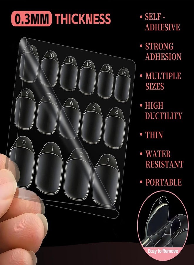 uadbau Nail Sticky Tabs – 40 Sheets 600PCS 15 Sizes, Press On Stickers for Fake Nails, Waterproof Breathable Double-Sided Adhesive, Long-Lasting Hold, Traditional Glue Alternative for Most Users - Image 2